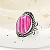 Natural Banded Agate Adjustable Rings RJEW-I108-01AS-11-2