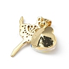 Real 18K Gold Plated Rack Plating Brass Micro Pave Clear Cubic Zirconia Pendants KK-C015-15G-04-3