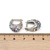 Oval Brass Micro Pave Colorful Cubic Zirconia Hoop Earrings EJEW-S277-10P-B-5