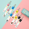 PU Leather & Cotton Name Marker Keychain AJEW-WH0514-003-4