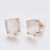 Faceted Glass Stud Earring Findings GLAA-F084-C13-1