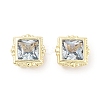Brass Micro with Single Light Sky Blue Zirconia Beads KK-C051-31G-1