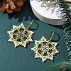 Snowflake 304 Stainless Steel Leverback Earrings EJEW-MZ00496-01-1