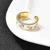 Brass Enamel Cuff Rings RJEW-P166-05G-02-3