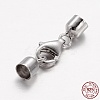 Rhodium Plated 925 Sterling Silver Lobster Claw Clasps STER-P005-01-4