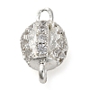 Brass Micro Pave Clear Cubic Zirconia Connector Charms KK-A230-06C-S-1