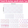 8Pcs 8 Styles PVC Plastic Waterproof Decorative Sticker Labels DIY-SP0004-93G-2