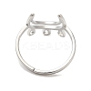 Non-Tarnish 304 Stainless Steel Crescent Moon Adjustable Ring for Women RJEW-M149-11P-2