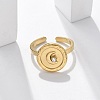 304 Stainless Steel Cubic Zirconia Cuff Rings for Women RJEW-D302-02G-08-5