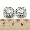 Brass with ABS Imitation Pearl with Resin with Clear Cubic Zirconia Charms KK-Q820-34P-3