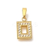 Ion Plating(IP) 304 Stainless Steel Micro Pave Cubic Zirconia Pendants STAS-H228-04G-01-1