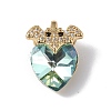 Real 18K Gold Plated Rack Plating Brass Micro Pave Clear Cubic Zirconia Pendants KK-C015-10G-01-1