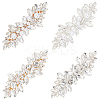 4Pcs 4 Style Flower Crystal Rhinestone Pearl Hair Barrettes OHAR-GO0001-08-1