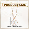 1Pc Zinc Alloy White Enamel Round with Letter Pendant Necklaces NJEW-LP0002-88G-I-2