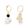 Enamel Spaceman Dangle Leverback Earrings EJEW-N012-100-1