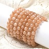 Natural Sunstone Beaded Stretch Bracelets for Men Women BJEW-I322-01-1