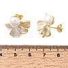Brass Enamel Stud Earrings KK-CBAB173-02C-G-5