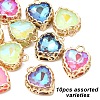 10Pcs Heart K9 Glass Charms GLAA-YW0005-33-1