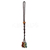 Chakra Theme Natural Red Aventurine & Green Aventurine & Red Jasper & Citrine & Amethyst & Lapis Lazuli & Synthetic Turquoise Tassel Pendant Decorations HJEW-JM03513-2
