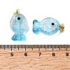 Handmade Dichroic Foil Lampwork Pendants X2-DICH-G001-01G-07-3