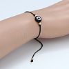 Flat Round with Evil Eye  Braided Bead Bracelets WG2D48B-03-1