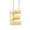 Brass & Plastic Pearl Letter Pendant Box Chain Necklaces for Women NJEW-U017-01G-05-1