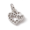Brass Micro Pave Clear Cubic Zirconia Charms ZIRC-F132-97P-2