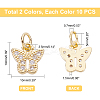 20Pcs 2 Colors Brass Micro Pave Clear Cubic Zirconia Pendants KK-PH0003-35-5