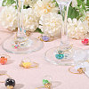 30Pcs 15 Colors Glass Ball with Star Glitter Sequins inside Wine Glass Charms AJEW-GL00001-5