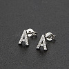 Brass Micro Pave Clear Cubic Zirconia Stud Earrings FS-WGC2F12-01-1