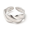Non-Tarnish 304 Stainless Steel Twist Rope Shape Open Cuff Ring for Women X-RJEW-E063-06P-2