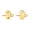 Brass Pave Cubic Zirconia Rectangle Connector Charms KK-P347-06G-01-2