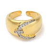 Rack Plating Brass Micro Pave Cubic Zirconia Cuff Finger Rings for Women RJEW-C114-16F-G-2