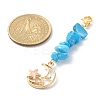 Synthetic Turquoise Chip Beaded Pendant Decorations HJEW-JM01194-01-3