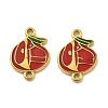 304 Stainless Steel Dark Red Enamel Fruit Connector Charms STAS-D369-03G-1