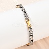 201 Stainless Steel Byzantine Chain Bracelets for Women BJEW-B143-13GP-1