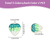 10Pcs 5 Colors Rack Plating Alloy Enamel Pendants ENAM-YW0004-60-4