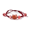 Cat Head Resin Brainded Bead Bracelets LS-BJEW-L701-02A-4