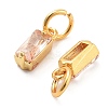 Brass Micro Pave Cubic Zirconia Charms ZIRC-F111-03G-11-2