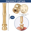 1Pc Golden Tone Brass Wax Seal Stamp Heads with Bamboo Stick Shaped Handles STAM-CP0001-05N-2