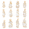 12Pcs Natural Quartz Crystal Copper Wire Wrapped Pendants PALLOY-FG0001-02A-1