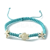 Ocean Theme Starfish Tortoise Synthetic Turquoise Beaded Anklets for Women AJEW-AN00554-02-1