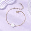 Natural Keshi Pearl Beads Link Bracelets BJEW-JB13171-1