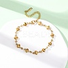 304 Stainless Steel Heart Link Bracelets for Women BJEW-L706-03G-2