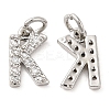 Brass Micro Pave Grade AAA Cubic Zirconia Charms ZIRC-P067-11P-K-NR-2