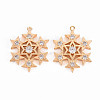 Brass Micro Pave Clear Cubic Zirconia Pendants KK-T062-178G-NF-1