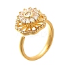 Flower Rotatable Finger Ring for Women RJEW-U035-01G-05-4