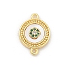 Brass Micro Pave Clear Cubic Zirconia Connector Charms KK-M303-04G-06-1