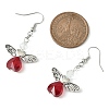 Alloy Fairy Wing with Glass Heart Dangle Earrings EJEW-TA00261-3