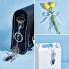 10Pcs Woven Net/Web with Feather Alloy Pendant Decorations HJEW-NB0001-83-4